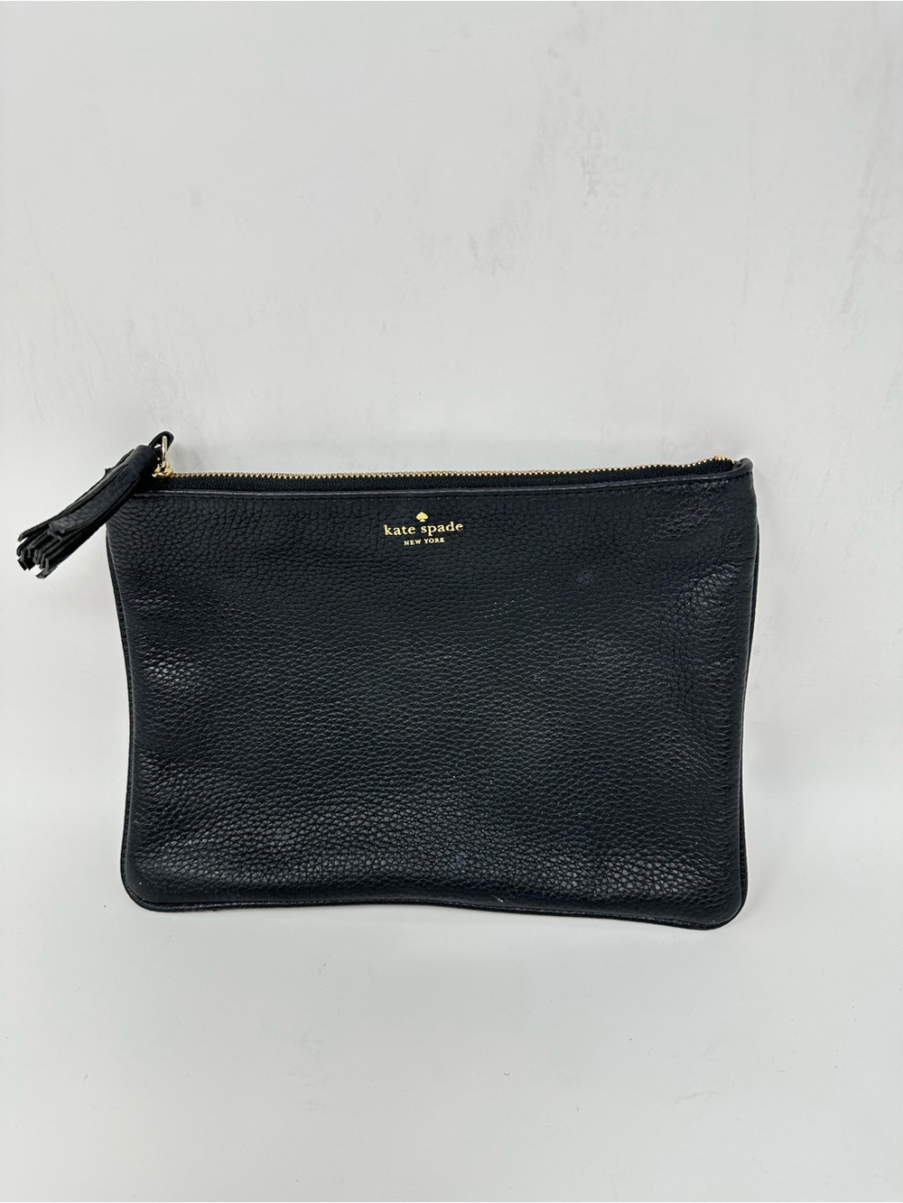 Kate Spade Black Pebbled Leather Clutch Purse